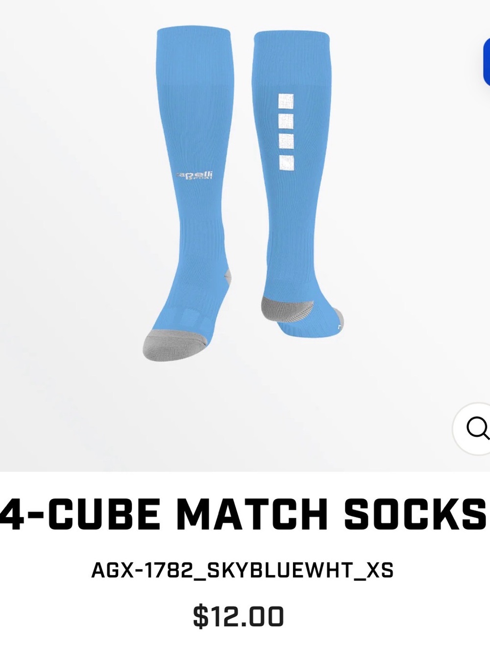 Capelli of New York Sky Blue Athletic Knee-High Socks with Gray Accents
